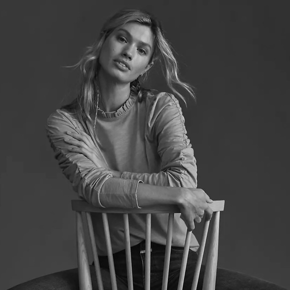 Maeve Anthropologie Ruched Long-Sleeve Top EUC - Picture 3 of 8